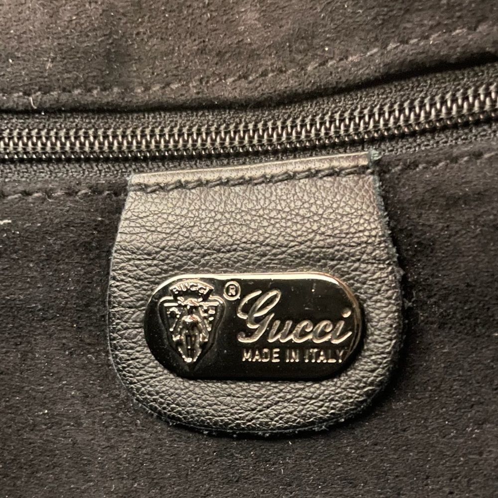 GUCCI Black Leather & Python Trim Vintage Clutch - Picture 3 of 15